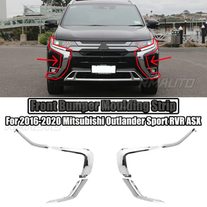 Pour Mitsubishi Outlander Sport RVR ASX 2016-2020, moulure de pare-chocs avant, bande de garniture chromée, gauche et droite, feux antibrouillard - Product Image 1