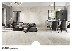 Carreaux de dalle de porcelaine de grande taille 1200x1800mm au meilleur prix et de qualité Revêtement de sol intérieur de luxe à surface brillante - Product Image 4