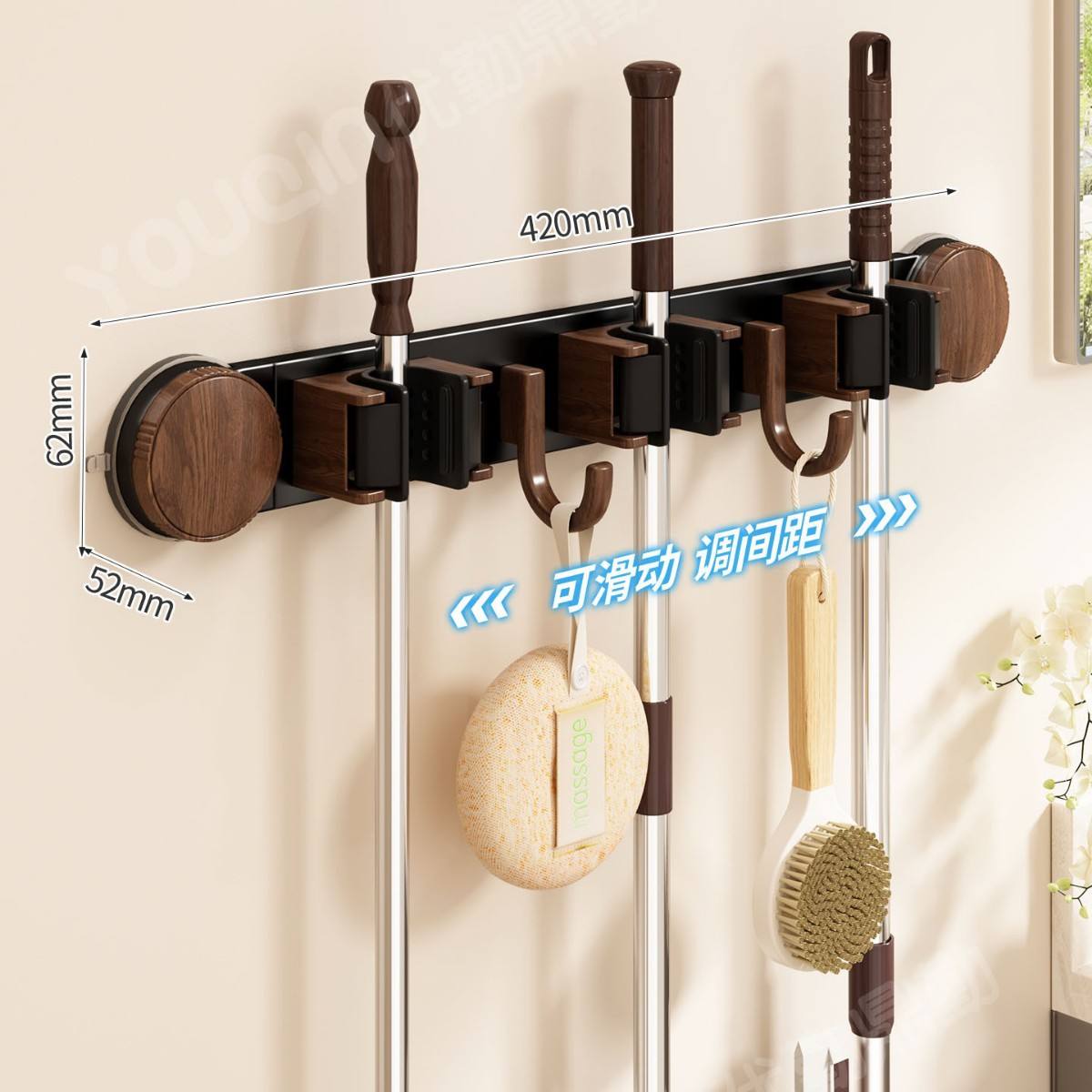 คลิปหนีบไม้ถูพื้นแบบถ่ายน้ำ 3 คลิป 2 ตะขอ