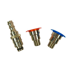 Prix usine PTFE pré-appliqué rouge bleu anneau prise mâle filetage mamelon en laiton nickelé <span class=keywords><strong>raccord</strong></span> de tuyau d'accouplement droit - Product Image 1