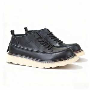 Premium Cowhide Men's Boots Workwear Style Casual&Trendy <b>Height</b> <b>Increasing</b> Non-Slip Wear-Resistant Thick-Soled Men's <b>Shoes</b> - Product Image 5