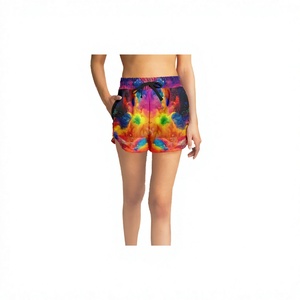 Shorts Deportivos para Mujer, Cierre de Cremallera Alta, Transpirables, Ecológicos, de Secado Rápido, Sublimados, Corte Regular, Casuales, para Gimnasio, Venta al Por Mayor - Product Image 4