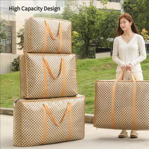 Space Saving Heavy-Duty <b>Wardrobe</b> Storage Bag with Zippers Carrying Handles Foldable Design <b>Large</b> Capacity PE+Non-Woven Fabric - Product Image 1