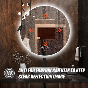 Miroir Mural Rond Intelligent de Salle de Bain LED Bords Polis, Éclairage LED, Cosmétique, Idéal Hôtellerie - Meilleure Vente - Product Image 2