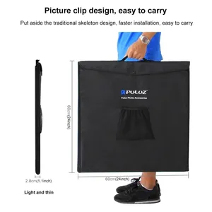 60cm PULUZ PU5060 <span class=keywords><strong>studio</strong></span> fotografico pieghevole portatile 60W 5500K LED luce bianca Photo Lighting <span class=keywords><strong>Studio</strong></span> tenda da tiro - Product Image 5
