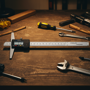 Calibrador de Profundidad Digital Fervi de Acero Inoxidable de 200 mm, Herramienta de Medición Electrónica - Product Image 3