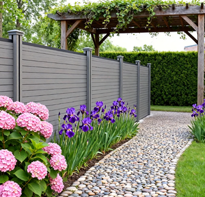 Paneles de Cercas de Madera Compuesta de Plástico (WPC) de Diseño Moderno de 6/8 pies, Cercas y Puertas de WPC para Exteriores - Product Image 1