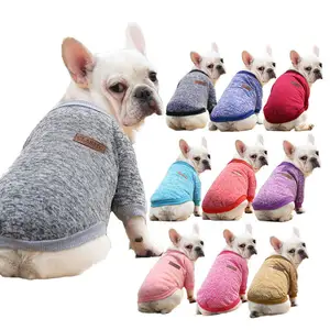 Grosir kostum anjing untuk anjing-Sweater Rajut Klasik, Mantel Bulu Domba Lembut Tebal Baju Hangat Hewan Peliharaan Anjing Kucing Musim Dingin, Pakaian Kostum Anak Anjing untuk Anjing Kecil