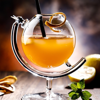 Verre à cocktail classique de luxe sans plomb, en verre borosilicate transparent de haute qualité, avec un design Tellurion créatif, à long pied et en forme de boule