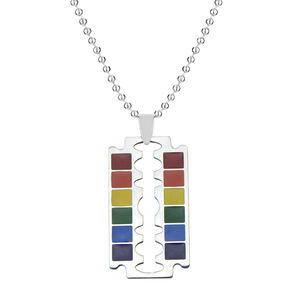 Trend Rainbow Gay Pride LGBT Collar de acero inoxidable Mujeres Hombres Collares <span class=keywords><strong>Lesbianas</strong></span> Gays Colgante Joyería Regalo Pareja Amistad - Product Image 2
