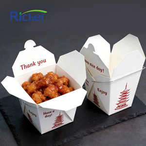 Contenitori Ecologici per Cibo da Asporto Cinese, Scatole di Carta Biodegradabili per Consegne Ristorante - Product Image 1