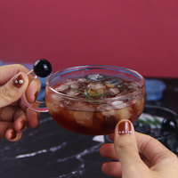 Tasse à café élégante en verre borosilicaté gris haute température verres à thé de grande capacité pour un usage domestique Type de verre transparent