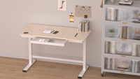 Sortie d'usine L forme bureau ergonomique électrique hauteur réglable 3 moteurs bureau assis debout