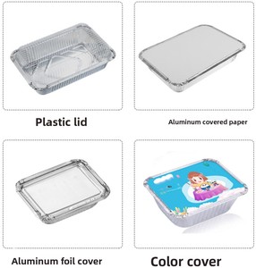 Contenants jetables en aluminium de 700 ml (23,7 oz) avec couvercle en plastique, barquettes en aluminium pour la restauration, plateaux en aluminium - Product Image 5