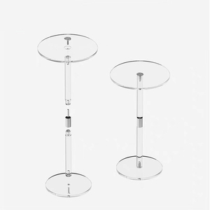 Mesa de Centro Moderna de Acrílico para Espacios Pequeños, Dormitorio/Sala de Estar, 10" L x 10" W x 21.3" H, Mesa Auxiliar/Lateral, Fácil de Armar, Transparente - Product Image 4