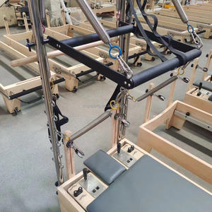 Acero legno <span class=keywords><strong>Pilates</strong></span> Reformer macchina <span class=keywords><strong>Yoga</strong></span> letto corpo equilibrio riformatori <span class=keywords><strong>Pilates</strong></span> con mezza torre - Product Image 6