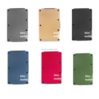 Hadiah Bisnis Dompet Logam Pria Dompet Taktis Minimalis Tempat Kartu Anti RFID Penjepit Uang Tempat Kartu Kredit Aluminium