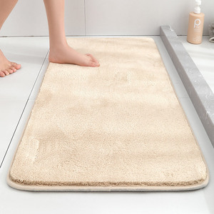 <span class=keywords><strong>Tapis</strong></span> <span class=keywords><strong>de</strong></span> salle <span class=keywords><strong>de</strong></span> bain moderne en polyester couleur unie, antidérapant et absorbant, avec texture imitation cachemire pour entrée <span class=keywords><strong>de</strong></span> douche et sol <span class=keywords><strong>de</strong></span> salle <span class=keywords><strong>de</strong></span> bain - Product Image 1