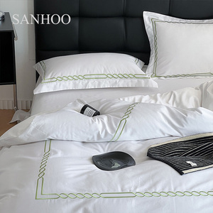 SANHOO offre en gros ensembles complets de <span class=keywords><strong>lit</strong></span> dans un sac <span class=keywords><strong>avec</strong></span> tous les composants nécessaires ensembles de <span class=keywords><strong>lit</strong></span> doux 100% coton pour hôtel - Product Image 5