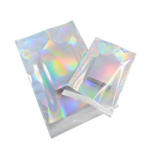 Özel lazer holografik kendinden yapışkanlı çanta zarf dosya gömlek ifade giyim holografik hediye kozmetik çantası - Product Image 2