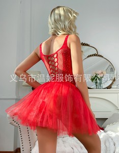 Europa y los Estados Unidos Transfronterizo Nuevo Pecho de perforación caliente Hueco Sexy Malla <span class=keywords><strong>Tutu</strong></span> Falda Traje Bodystocking Body Stocking - Product Image 2