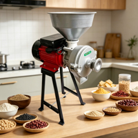 Moulin Électrique à Grains et Poudres Fines, Humide et Sec, pour Usage Domestique et Professionnel, pour Riz, Lait de Soja, Pâte de Riz, Farine et Maïs