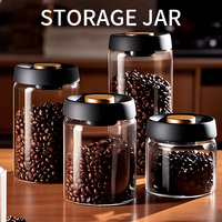 Bocal sous vide hermétique en verre borosilicate écologique avec couvercle pour le stockage du café aux épices en grains de thé dans la cuisine