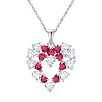 Trending Custom 925 Zilver Valentijnsdag Cadeau Ketting Schattige Lieve Zirkoon Kleurrijke Hart Hanger Ketting