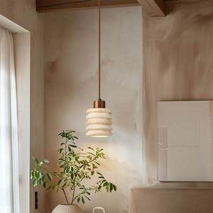 <span class=keywords><strong>Lampadario</strong></span> in Travertino Giallo Stile Wabi-Sabi per Soggiorno, Sala da Pranzo, Hotel, B&B - Design a Filo di Pesca, Garanzia di 3 Anni - Product Image 4