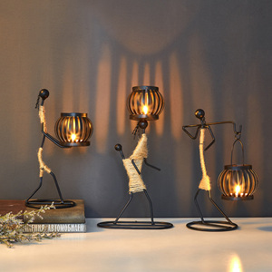Chandelle Taipei, Décoration <span class=keywords><strong>de</strong></span> Table pour Restaurant Européen, Ornement pour <span class=keywords><strong>Comptoir</strong></span> <span class=keywords><strong>de</strong></span> Bar Musical - Product Image 1