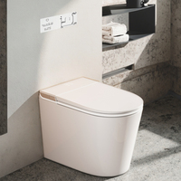 Siège de toilette intelligent compact pour petits espaces, allongé, à chasse automatique, double chasse, siège chauffant, télécommande