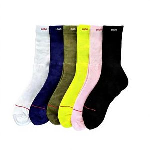 Chaussettes de sport mi-mollet en coton peigné ultra-doux avec semelle coussinée et fond éponge, chaussettes athlétiques de performance - Product Image 4