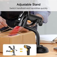 Escáner de Código de Barras de Mano para Supermercado EVAWGIB Serie 08 1D y 2D, Lector de Códigos de Barras QR, Bluetooth, Inalámbrico 2.4G e Interfaz USB con Cable