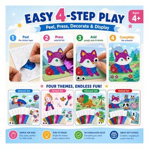 Kit d'activités créatives DIY en feuille métallisée sur le thème des contes de fées : Couronne et Château scintillants, cartes, activité artistique faite à la main pour la maternelle, cadeau pour jeunes enfants - Product Image 2