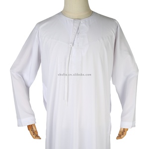 ชุดเดรสมุสลิมแขนยาวปักลาย djellaba jubbah ผู้ชายอิสลามสำหรับเทศกาลมุสลิม - Product Image 5