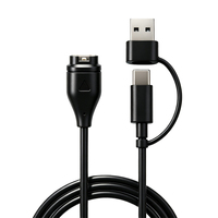 Câble de charge 2 en 1 pour montre Garmin, USB A et Type C, cordon de charge de remplacement pour montre intelligente Garmin Fenix 5 6 7 255 945