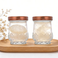 Pot en verre vide résistant à la chaleur, motif nid d'oiseau, 50ml - 100ml, avec couvercle métallique, pour pudding de poisson, confiture, lait