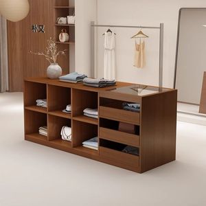 ビンテージスタイルセントラルアイランドカウンターレジカウンターディスプレイカウンター装飾ディスプレイキャビネットショーケースカウンター受付 - Product Image 2