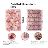 Dekorasi Pernikahan Modern LQ Dinding Bunga Buatan dengan Mawar, Peony, Hydrangea - Rangkaian Bunga Sutra & Dekorasi Latar Belakang
