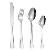 Ensemble de couverts modernes en acier inoxydable poli miroir de haute qualité, fourchette, couteau, cuillère, coloris or et noir, pour la maison et la restauration