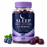 Complément alimentaire Greenpie pour le sommeil à la mélatonine, L-théanine, aide naturelle au sommeil nocturne, vegan, gommes à la mélatonine