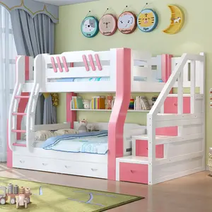 Giường tầng cho bé trai thiết kế mát mẻ bán chạy với giá rẻ giường tầng đa chức năng giường mẹ và trẻ em bằng gỗ chất lượng cao