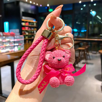 Porte-clés en résine ours très vendu, dessin animé mignon, porte-clés ours 3D, breloques pour sac, décoration, pendentif, cadeau