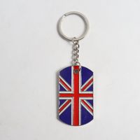 Porte-clés en métal avec drapeau anglais, porte-clés avec drapeau britannique, porte-clés avec bus à double étage de Londres