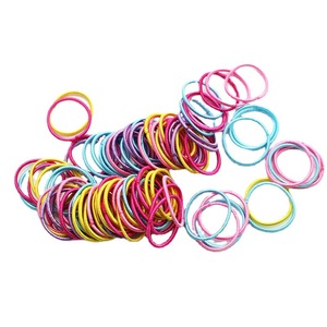 100 élastiques colorés pour cheveux d'enfants, sans danger, petits élastiques pour filles, attaches douces pour cheveux de filles et enfants - Product Image 5