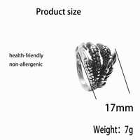 Bague griffe de dragon punk MECYLIFE en acier inoxydable, bague gothique tête de mort pour homme