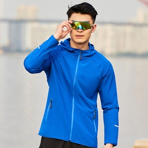 سترات واقية من الرياح التخييم للرجال ، معاطف الجري في الهواء الطلق بسحاب كامل - Product Image 2