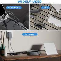 Cable de Alimentación para Auto Impermeable de 12V-24V, 3 en 1, Alta Velocidad, 100W, USB C, Encendedor de Cigarrillos, Repuesto para Starlink Mini