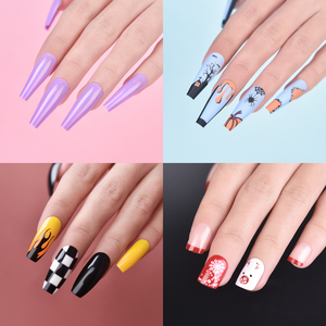 Uñas postizas acrílicas al por mayor con patrón estilo francés, puntas de uñas ABS medianas tipo ataúd, uñas postizas de cobertura completa, proveedor de uñas artificiales. - Product Image 6