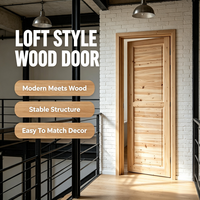 Light Commercial Solid Fir Solid Wood Interior Door Stable Anti Deformation Fir Timber Door